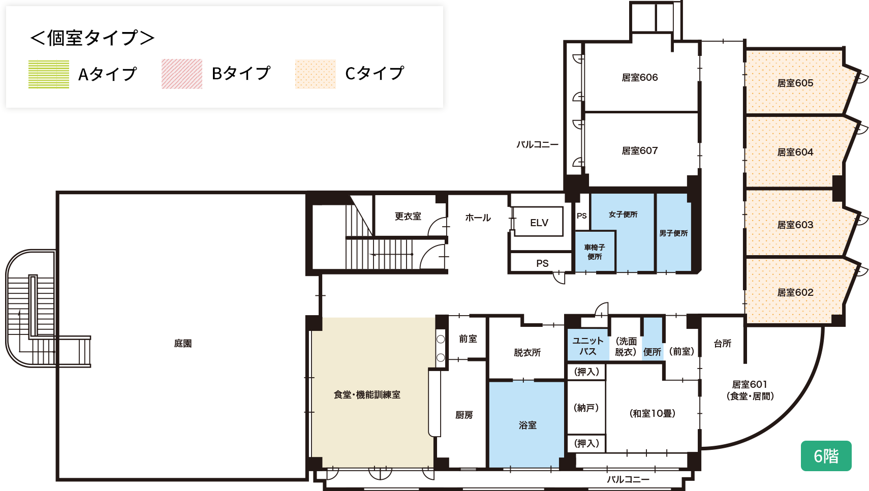 ６階の平面図