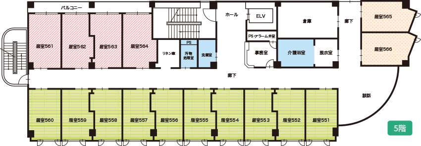 ５階の平面図