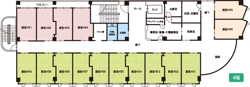 ４階の平面図